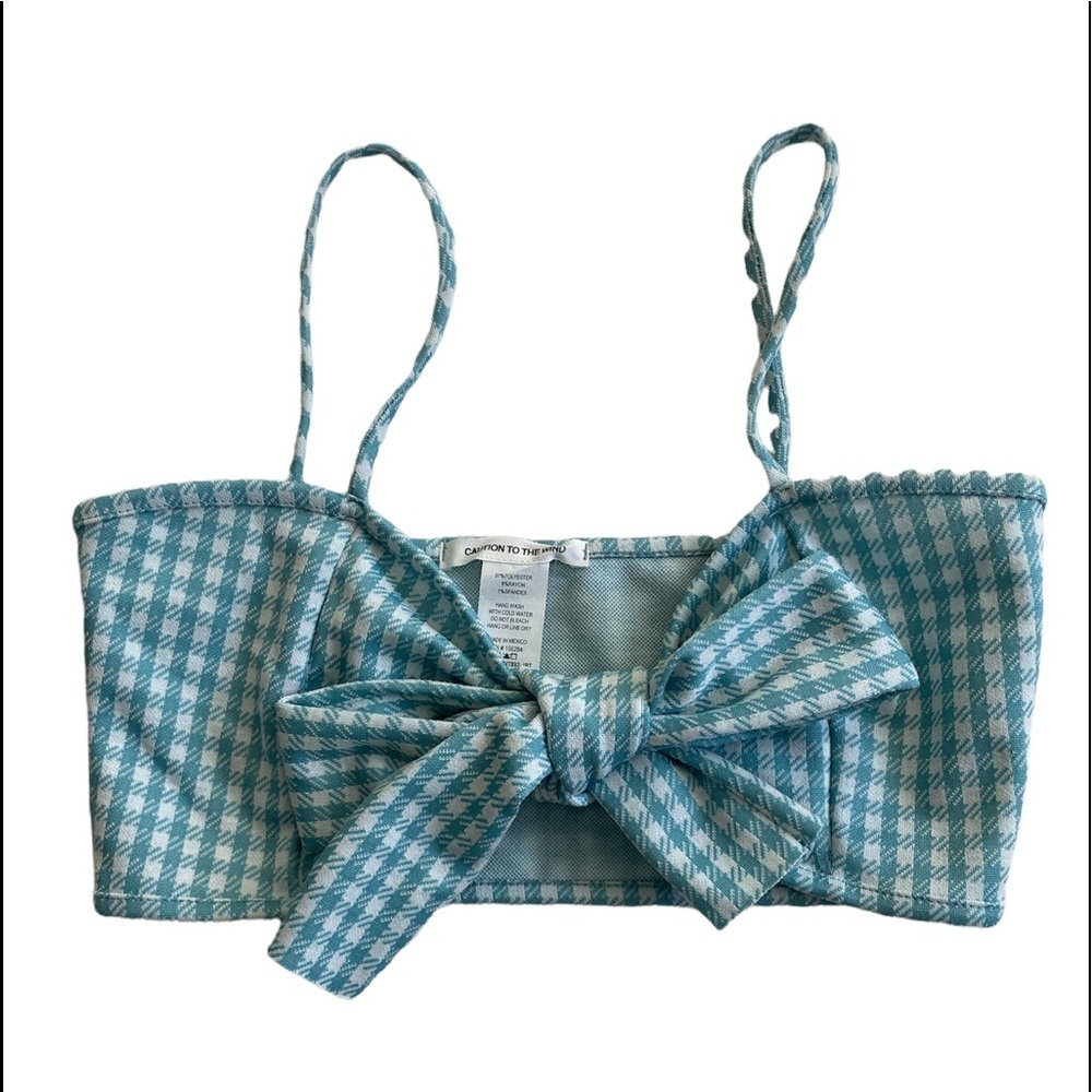 NWOT GINGHAM CHECKED CROP TOP. SZ M